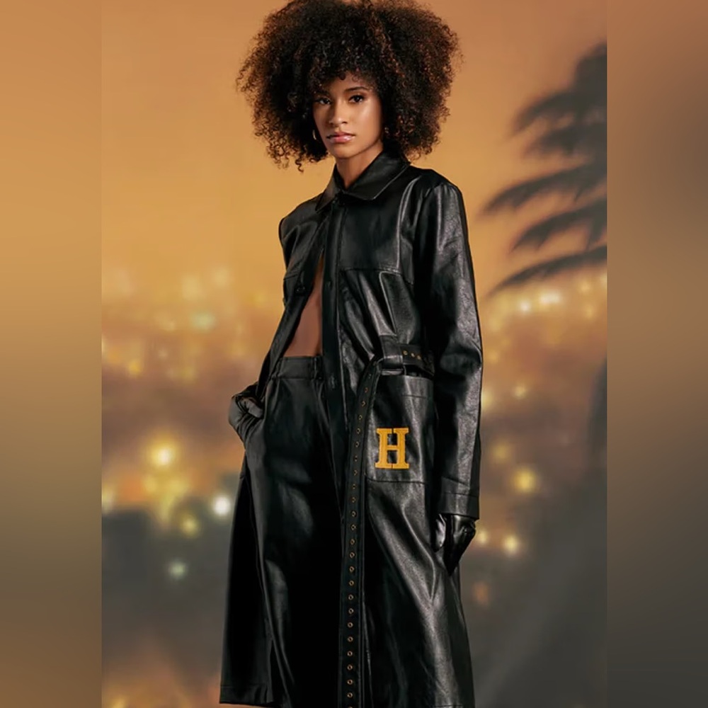 Honor The Gift Vegan Leather Trench Coat in Black